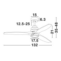 Nova Luce 5231401 Sabal LED Ventilator Schwarz, Braun 7