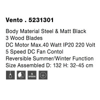 Nova Luce 5231301 Vento LED Ventilator Schwarz, Braun 7