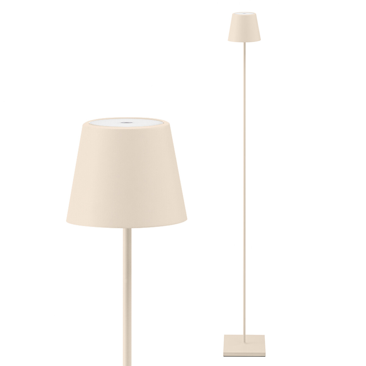 Akku-Stehleuchte Nuindie 1200mm dünenbeige rund