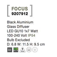 Nova Luce Focus 9207912 Wandleuchte IP54 Schwarz 8