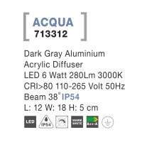 Nova Luce Acqua 713312 Wandleuchte IP54 Dunkel Grau 4
