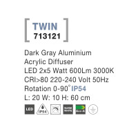 Nova Luce Twin 713121 Wegeleuchte IP54 Dunkel Grau 4