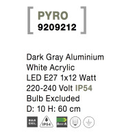 Nova Luce Pyro 9209212 Wegeleuchte IP54 Dunkel Grau 7