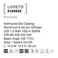 Nova Luce Loveto 9120622 Wegeleuchte IP65 Anthrazit 8