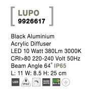 Nova Luce Lupo 9926617 Wandleuchte IP65 Schwarz 8