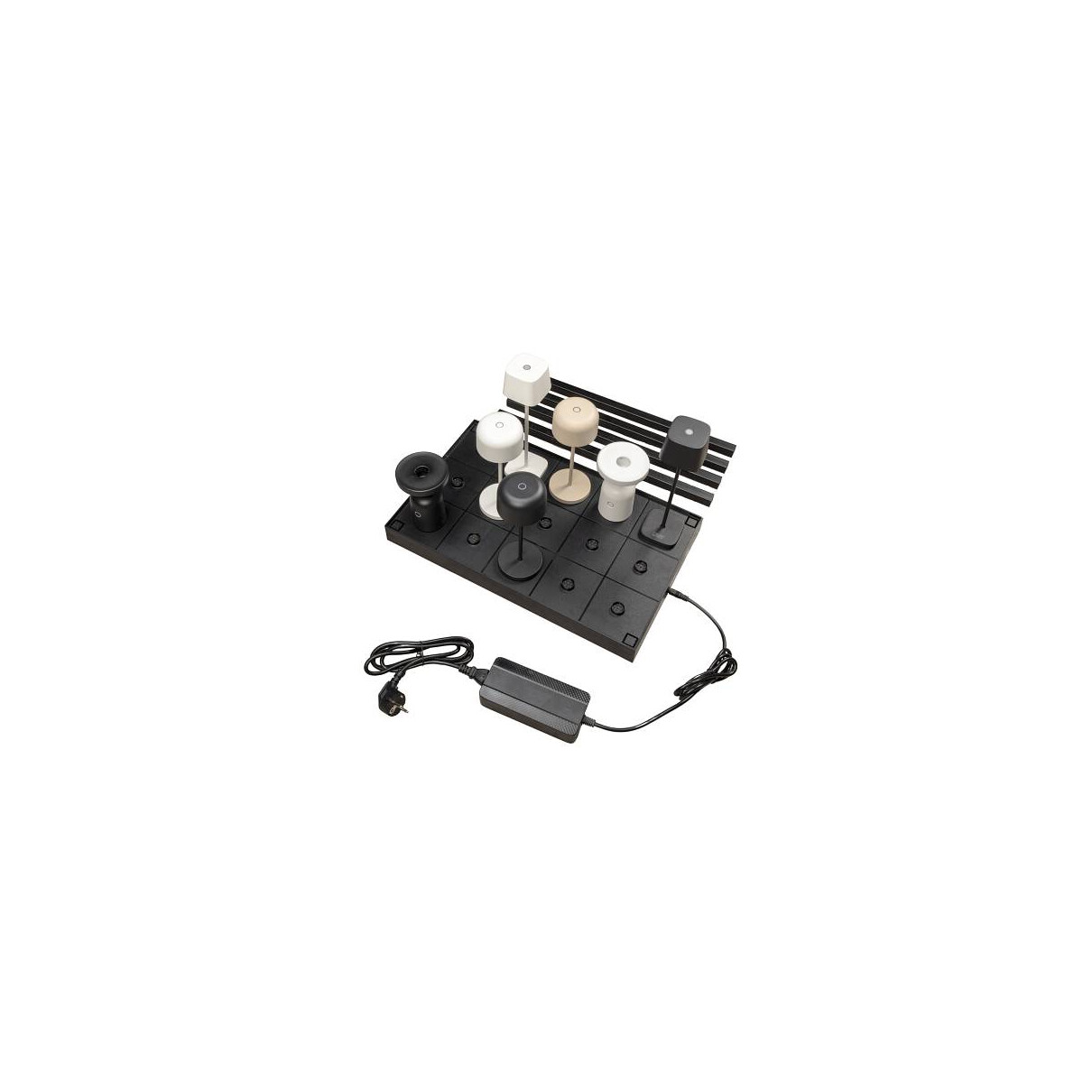 Konstsmide 7836-750 15 Platz Ladestation für USB Mini-Tischleuchten schwarz