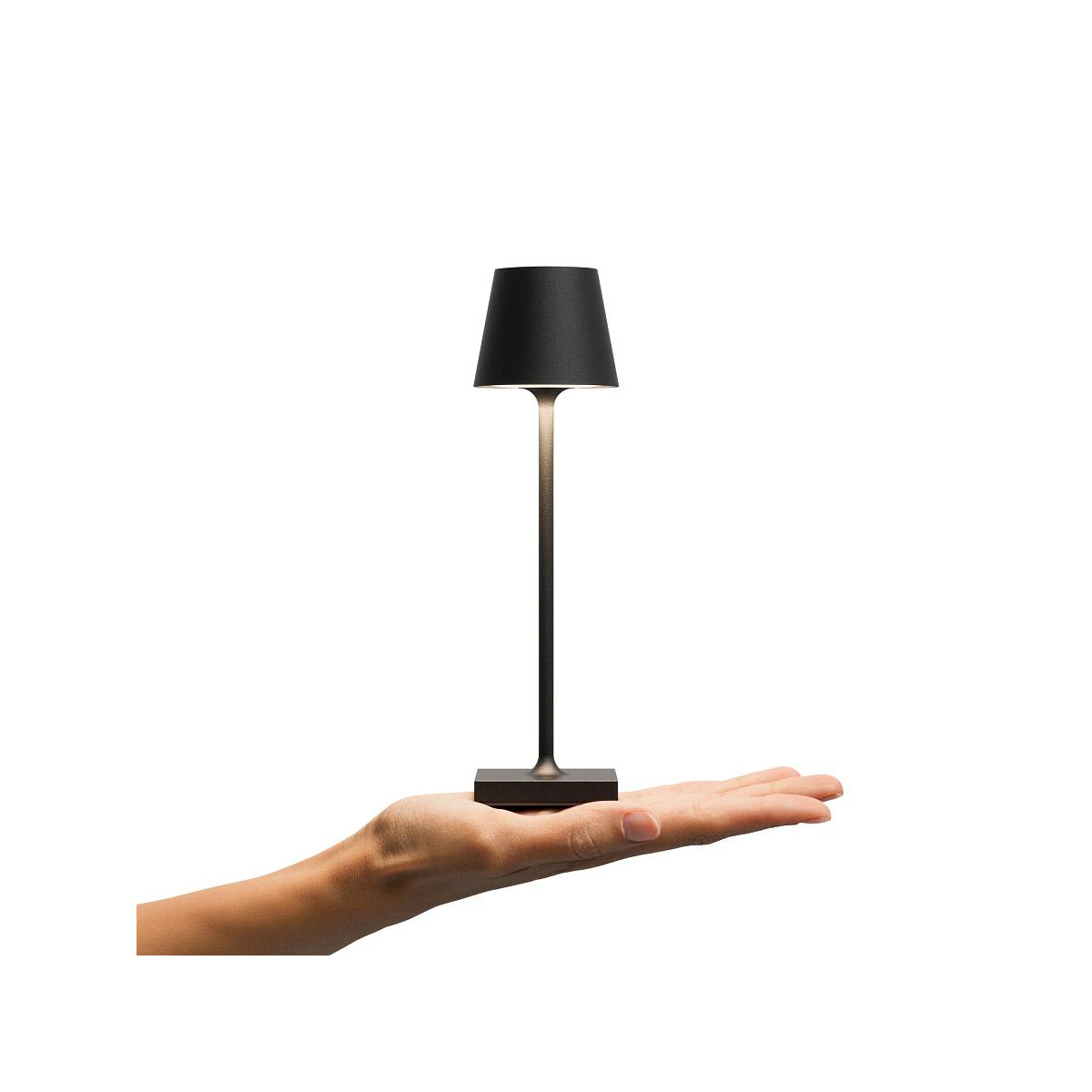 Akku-Tischleuchte Nuindie pocket 210mm nachtschwarz rund