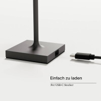 Akku-Tischleuchte Nuindie pocket 210mm graphitgrau rund 6