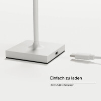 Akku-Tischleuchte Nuindie pocket 210mm schneeweiss rund 6