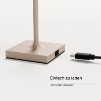 Akku-Tischleuchte Nuindie pocket 210mm dünenbeige rund 