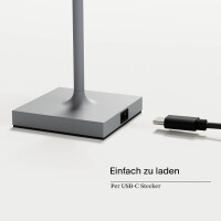 Akku-Tischleuchte Nuindie pocket 210mm nebelgrau rund 6