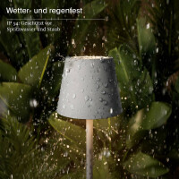 Akku-Tischleuchte Nuindie pocket 210mm nebelgrau rund 7