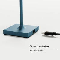 Akku-Tischleuchte Nuindie pocket 210mm delfinblau rund 6