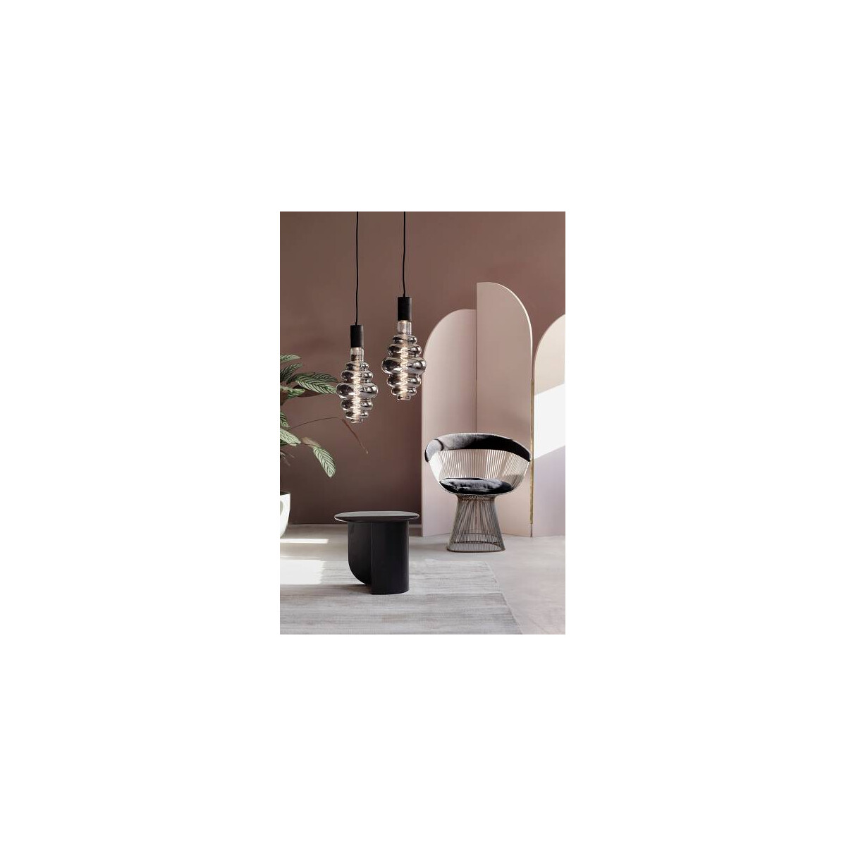 4028085612655 - LED-Filament Lampe Giant Nest titan lila braun E27 6W 335cm Ø20cm dimmbar