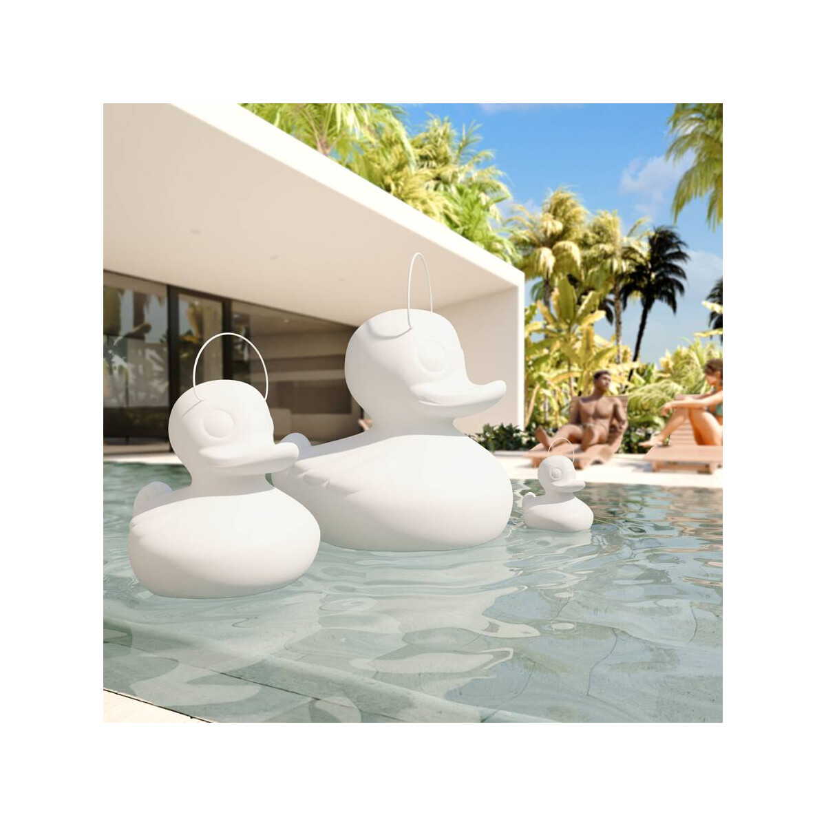 Designleuchte MEGA DUCK-DUCK XXL weiss 85x74x88cm