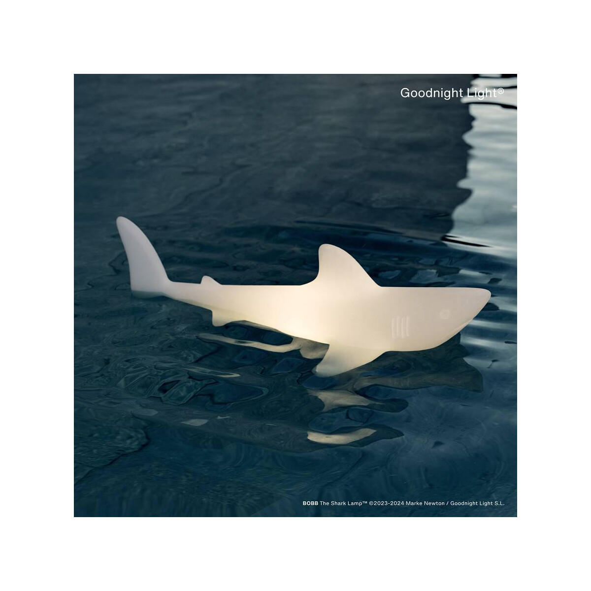 LED-Akkuleuchte BOBB the shark lamp, schwimmfähig, RGBW