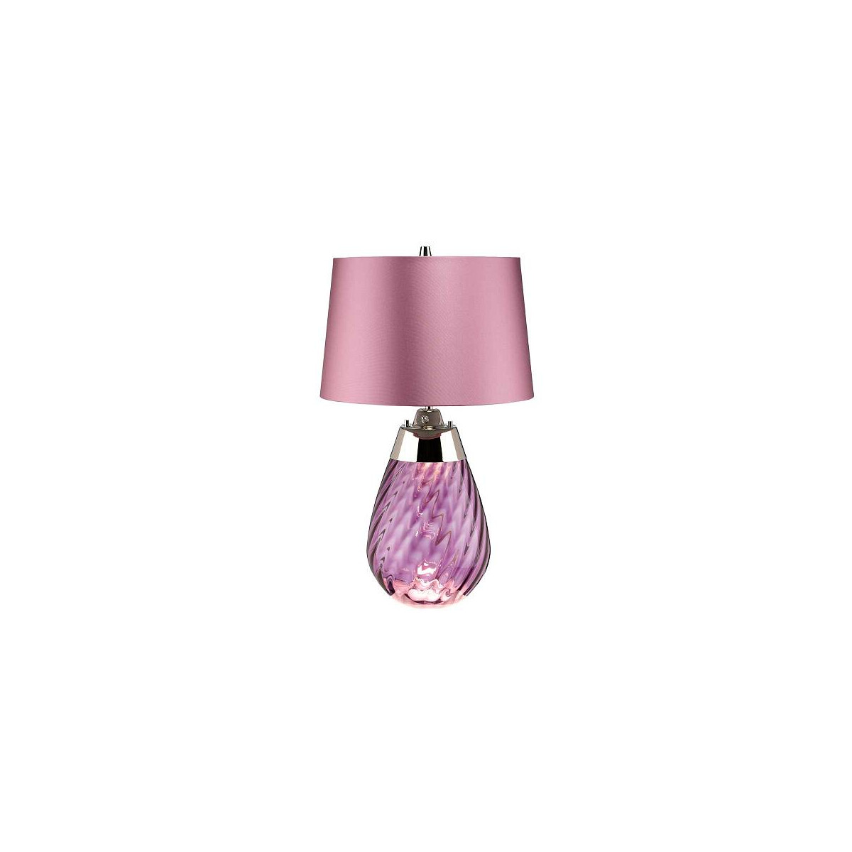 Kleine pflaumenfarbene Tischlampe Lena mit 2 Leuchten