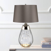 Elstead Kleine rauchfarbene Tischlampe Lena mit 2 Leuchten L