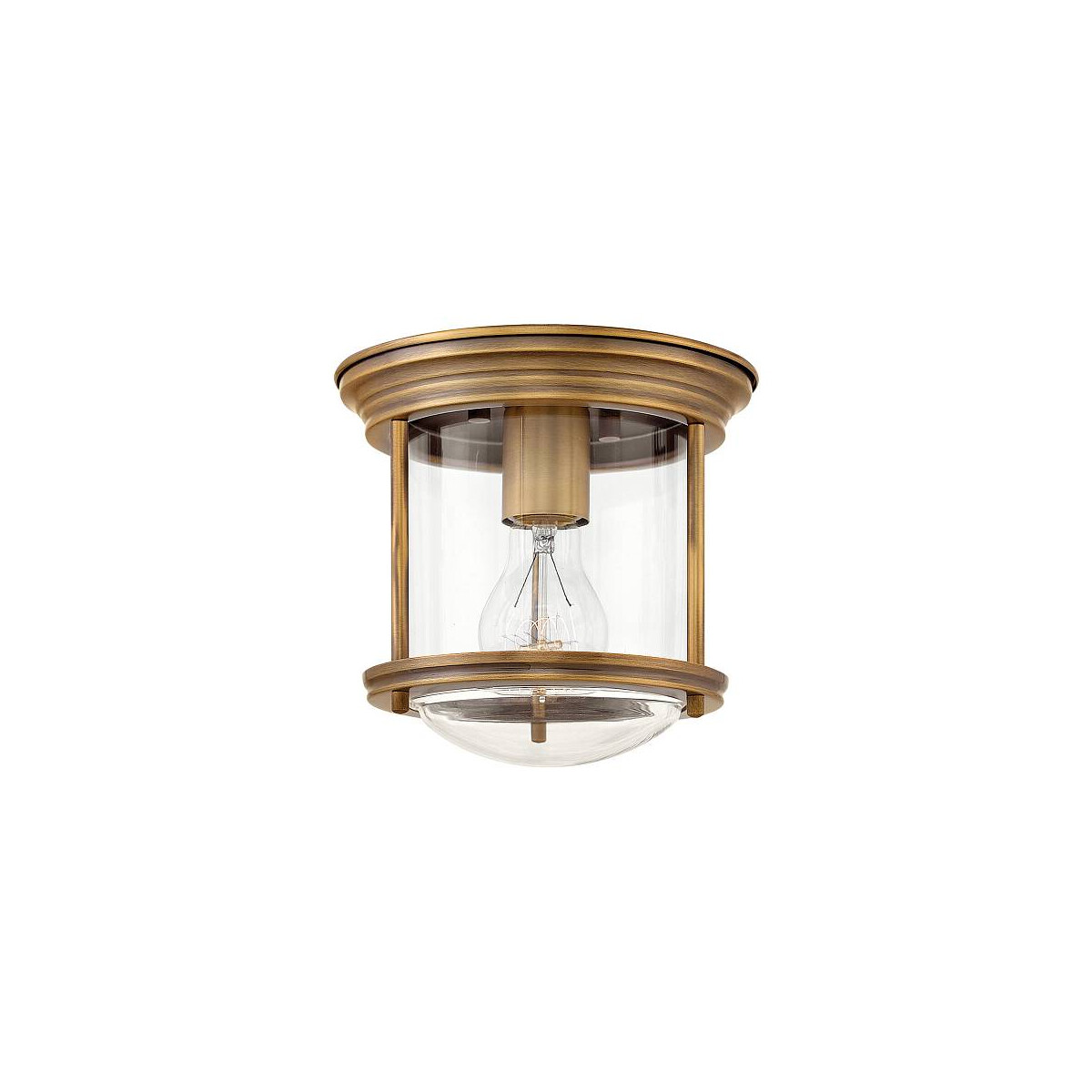 Hadrian 1-flammige Deckenleuchte – klares Glas – gebürstete Bronze