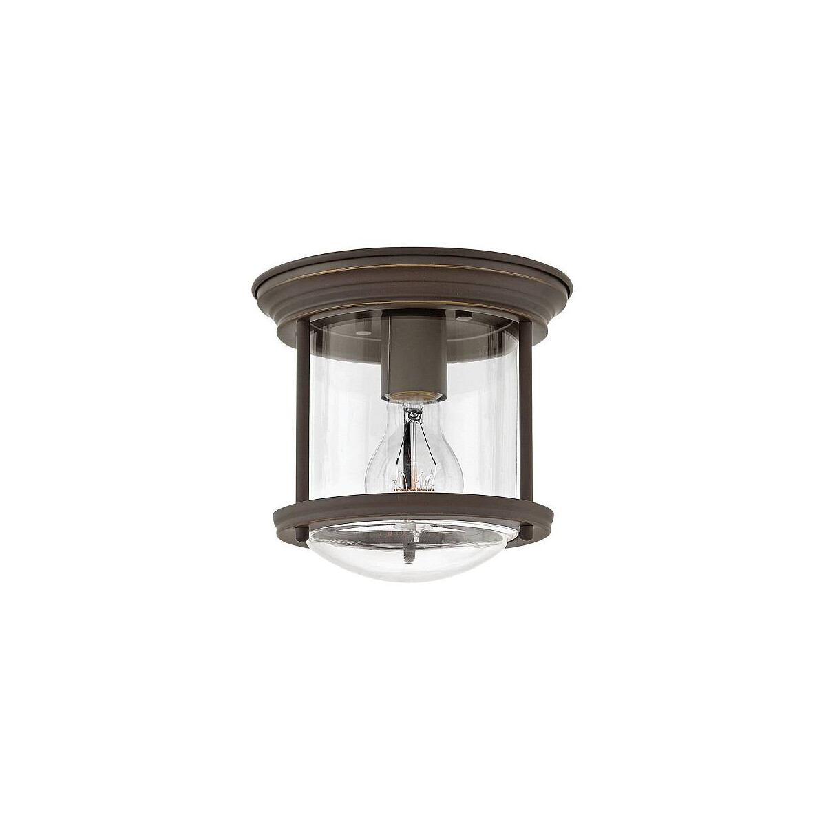 5024005669517 - Elstead - Lighting qn-hadrian-mini-f-oz-clear quintiesse Deckenleuchte Hadrian E27 1x40W IP44 Stahl Bronze ölgerieben Glas klar H185cm Ø196cm