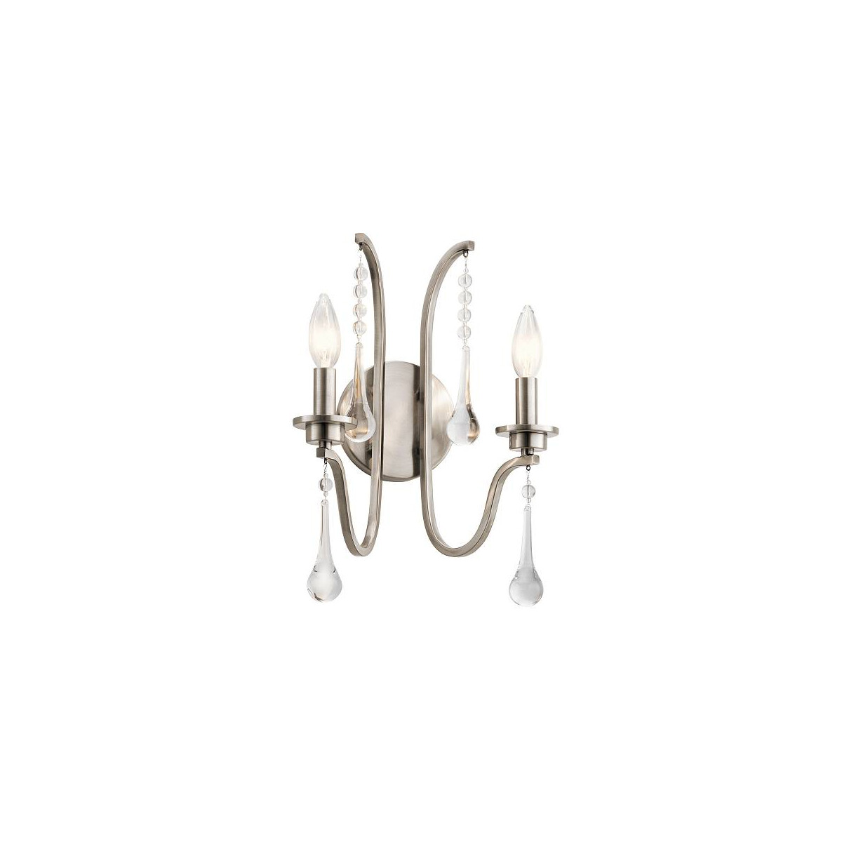 5024005670612 - Lighting QN-KARLEE2 quintiesse Wandleuchte Karlee E14 60W Stahl Zinn  L183cm H381cm B279cm dimmbar - Elstead
