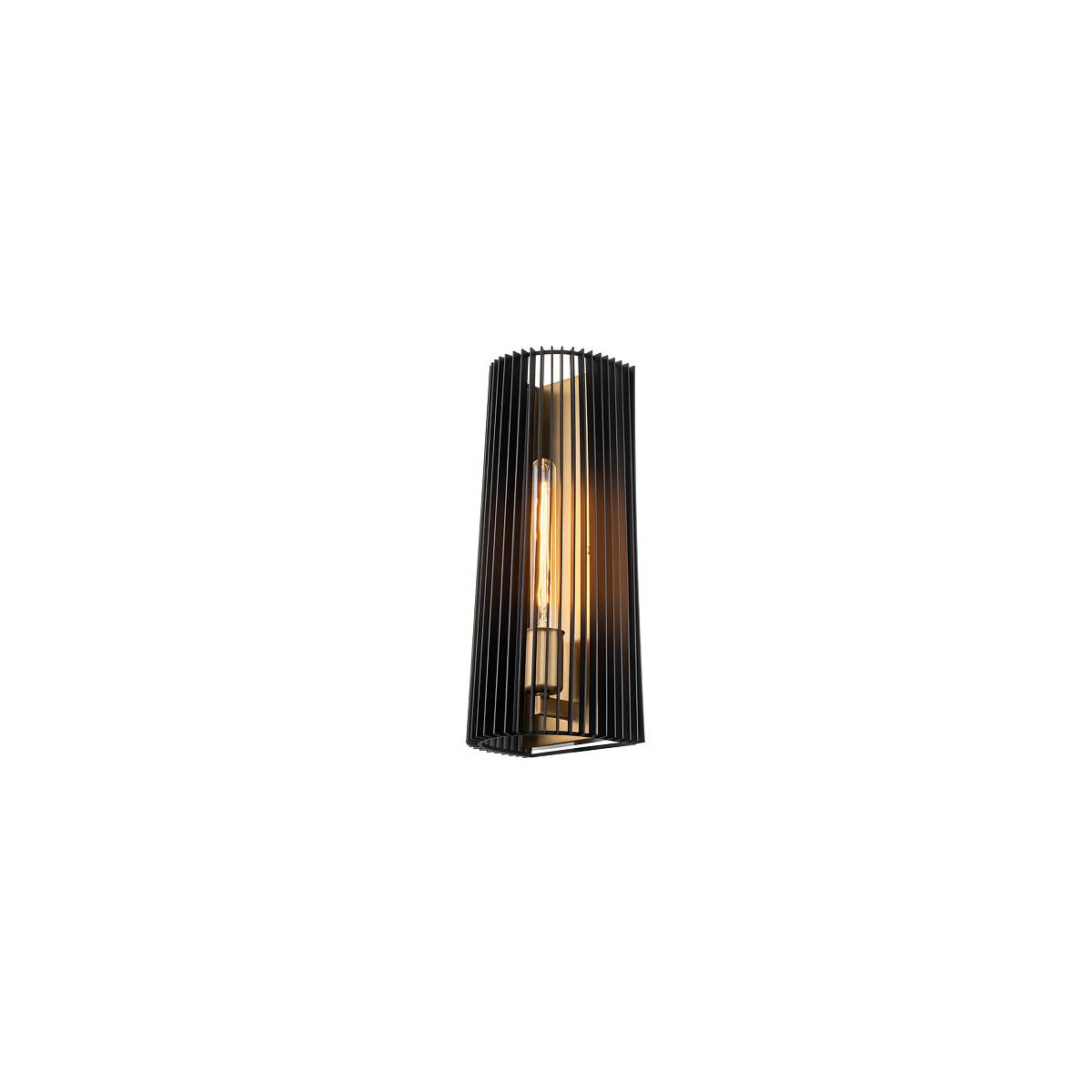 Wandleuchte Linara, schwarz/messing, einflammig