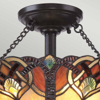 Cambridge Tiffany 2 Light Large Semi-Flush Deckenleuchte 2