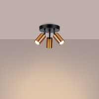 Sollux SL.1377 Plafond WINX 3P schwarz/kupfer 3