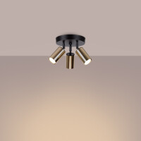 Sollux SL.1385 Plafond WINX 3P schwarz/gold 3