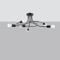 Sollux SL.1456 Kronleuchter LEVAR 6 schwarz 2