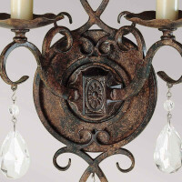 Feiss Wandleuchte Chateau E14 60W Stahl, Kristall; Bronze mo