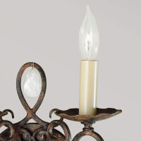 Feiss Wandleuchte Chateau E14 60W Stahl, Kristall; Bronze mo