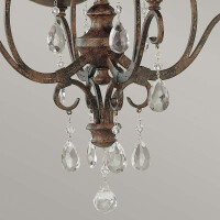 Feiss Kronleuchter Chateau E14 60W Stahl, Kristall; Bronze m