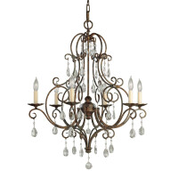 Feiss Kronleuchter Chateau E14 60W Stahl, Kristall;...