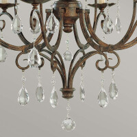 Feiss Kronleuchter Chateau E14 60W Stahl, Kristall; Bronze m
