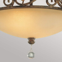 Feiss Deckenleuchte Chateau E27 60W Stahl, Glas; Bronze mokk