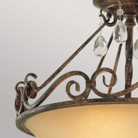 Feiss Deckenleuchte Chateau E27 60W Stahl, Glas; Bronze mokk
