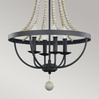 Feiss Kronleuchter Nori E14 40W Stahl, Holz; Zink verwittert
