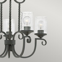 Hinkley Kronleuchter Casa E27 60W Aluminium, Glas klar; alts