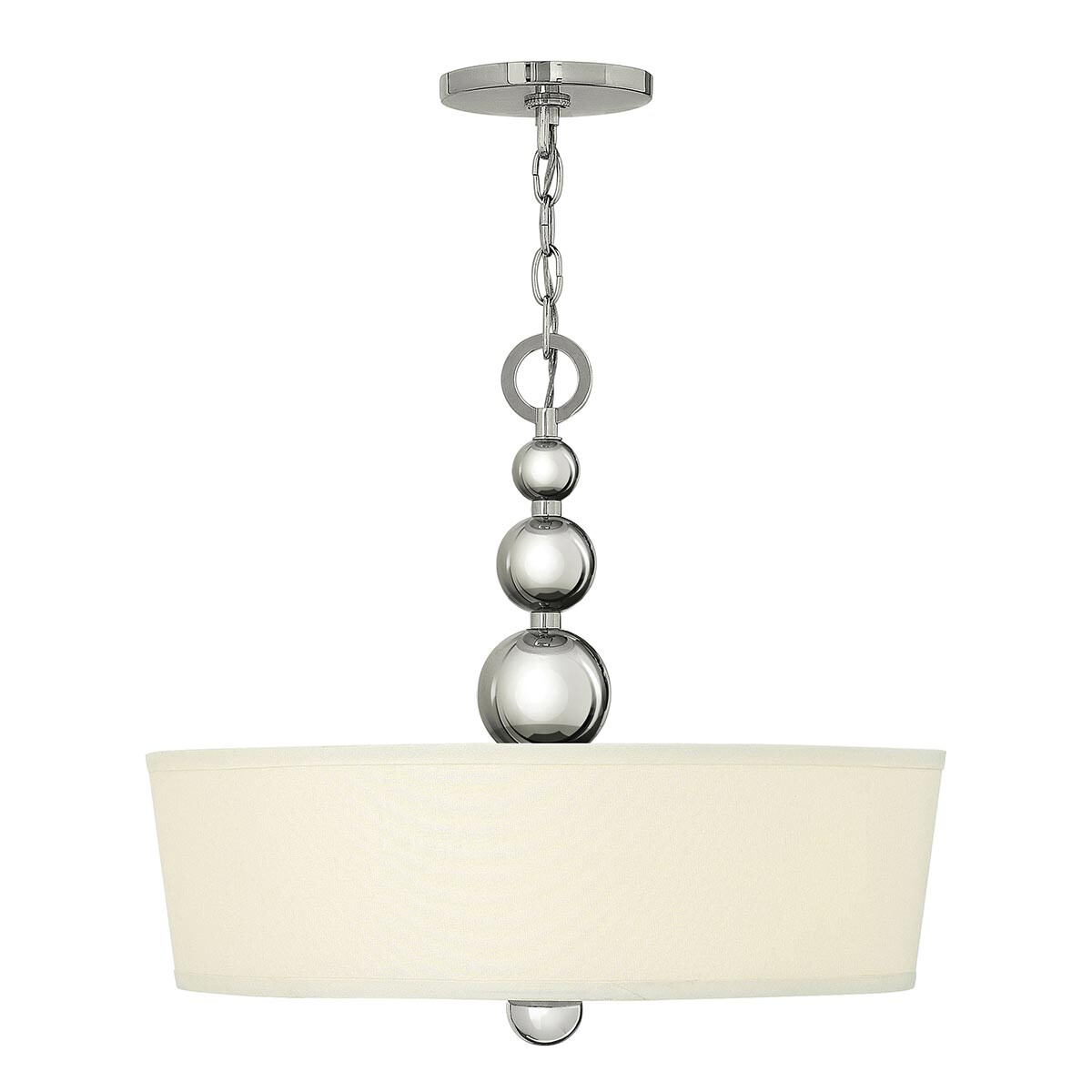 Elstead - Hinkley hk-zelda-p-b-pn Hängeleuchte Zelda 3xE27 60W Nickel poliert Glas weiss H55-355cm Ø514cm dimmbar höhenverstellbar
