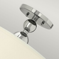 Hinkley Deckenleuchte Zelda 3xE27 Nickel poliert, Glas weiss