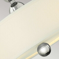 Hinkley Deckenleuchte Zelda 3xE27 Nickel poliert, Glas weiss