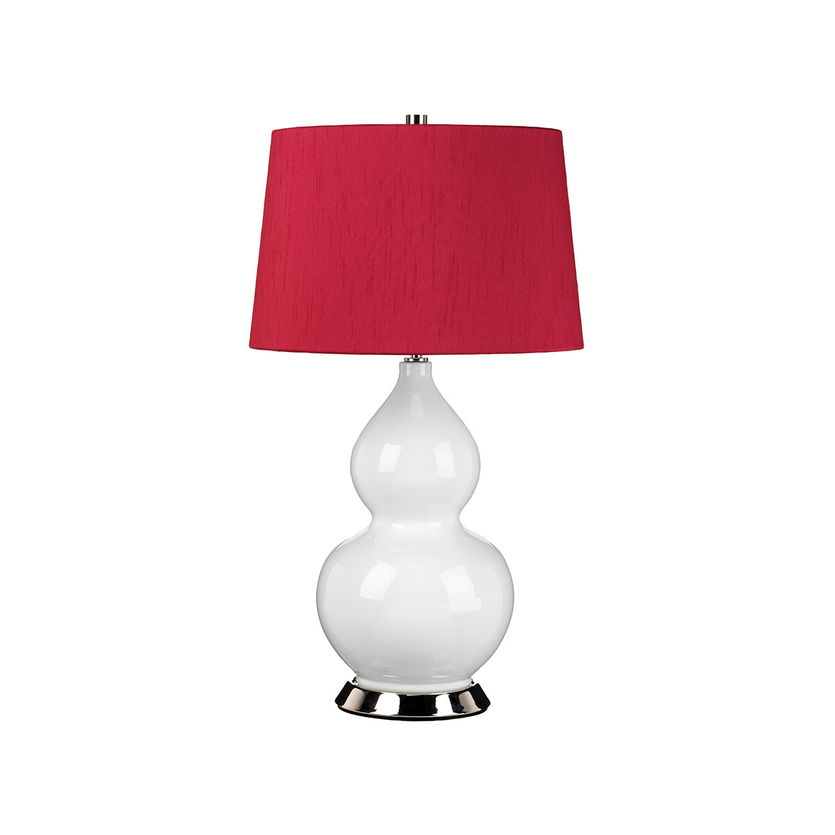 Elstead Lighting ISLA Tischlampe E27 Poliertes Nickel, Weiß, Rot