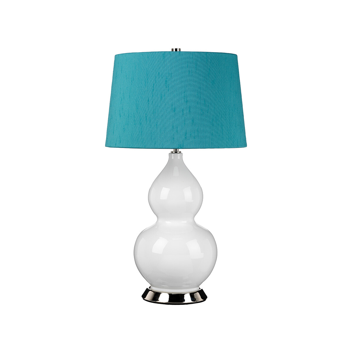 Elstead Lighting ISLA Tischlampe E27 Poliertes Nickel, Weiß, Teal