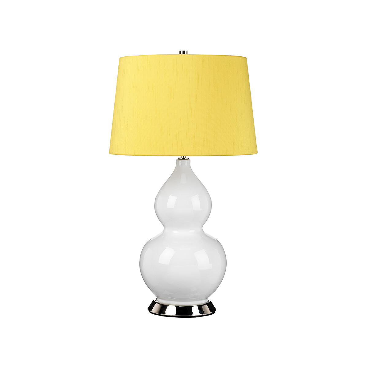 Elstead Lighting ISLA Tischlampe E27 Poliertes Nickel, Weiß, Gelb