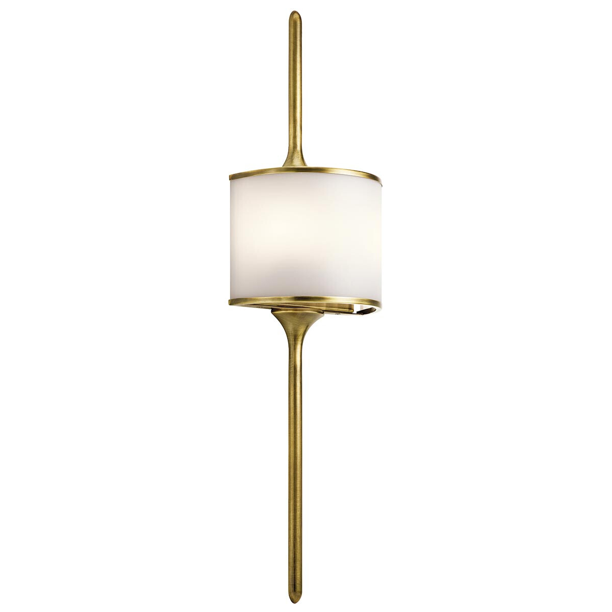 Kichler Wandleuchte/Badezimmerleuchte Mona 2xG9 Natural Messing, Glas weiss H:76,2 L:11,7 B:20,4 IP44 3000K IP44