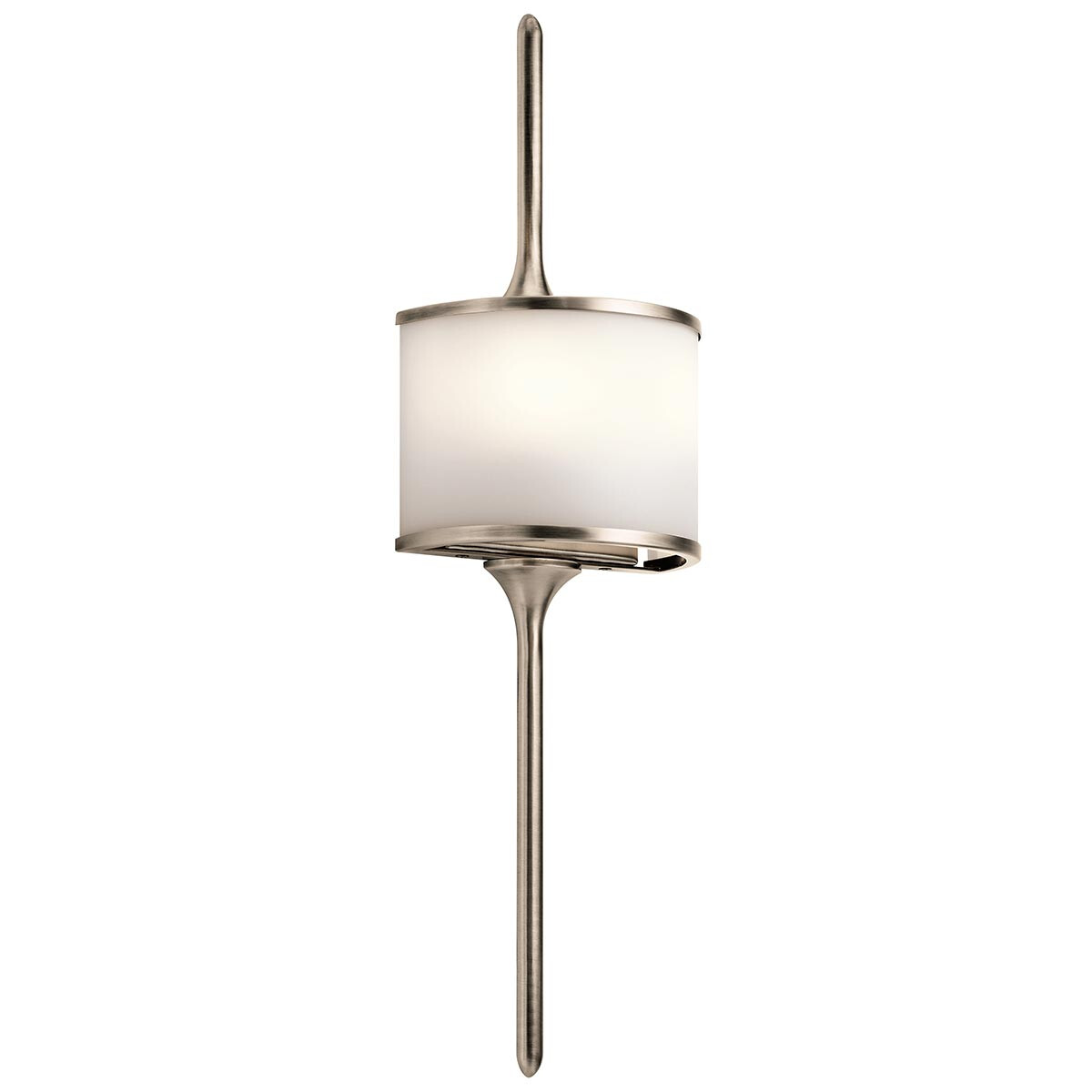 Kichler Wandleuchte/Badezimmerleuchte Mona 2xG9 Klassisches Zinn, Glas weiss H:55,9 L:9,8 B:16,5 IP44 3000K IP44