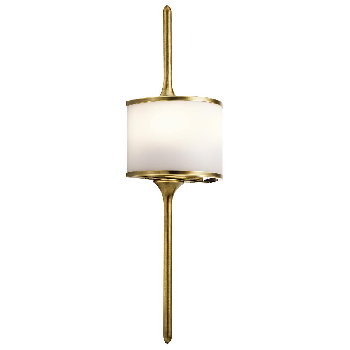 Kichler Wandleuchte/Badezimmerleuchte Mona 2xG9 Natural Messing, Glas weiss H:55,9 L:9,8 B:16,5 IP44 3000K IP44