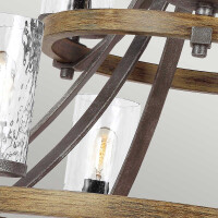 Feiss Angelo Kronleuchter E27 Distressed Weathered Oak &