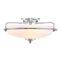 Quoizel Deckenleuchte Griffin E27 60W Stahl, Opalglas;...
